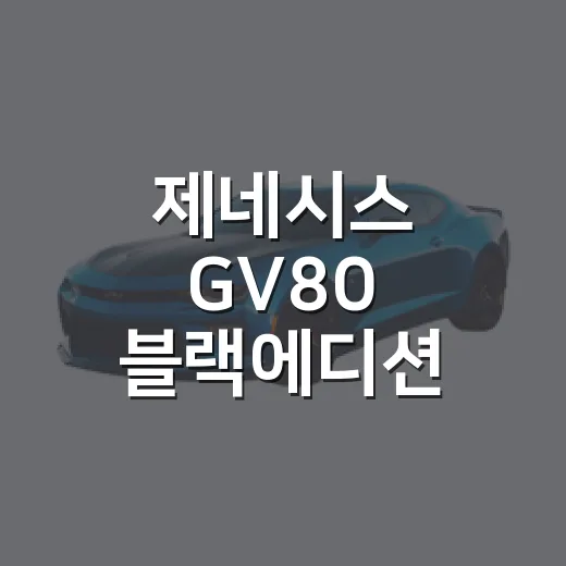 제네시스 GV80 블랙에디션 고르는 방법, 2.5와 3.5는 이렇게 비교하면 쉽습니다 - 요약