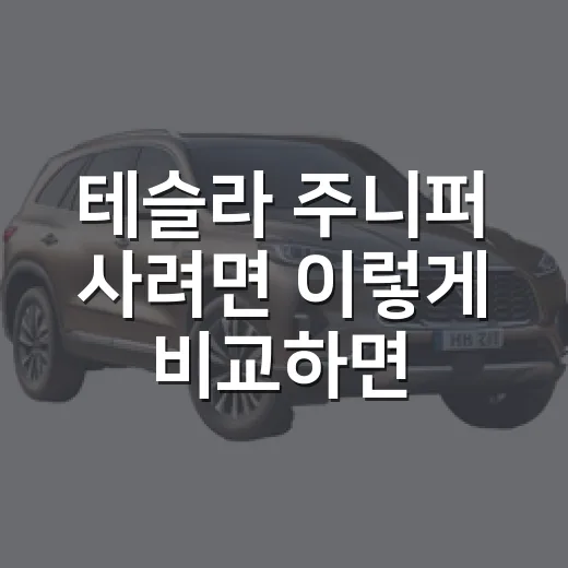 테슬라 주니퍼 사려면 이렇게 비교하면 실패 확률이 줄어듭니다 - 요약