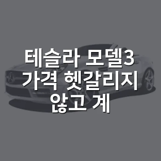 테슬라 모델3 가격 헷갈리지 않고 계산하는 방법 - 요약