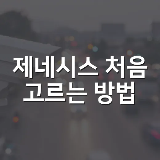 제네시스 처음 고르는 방법, 세단·SUV·전기차 선택 기준 이렇게 잡으면 쉽습니다 - 요약