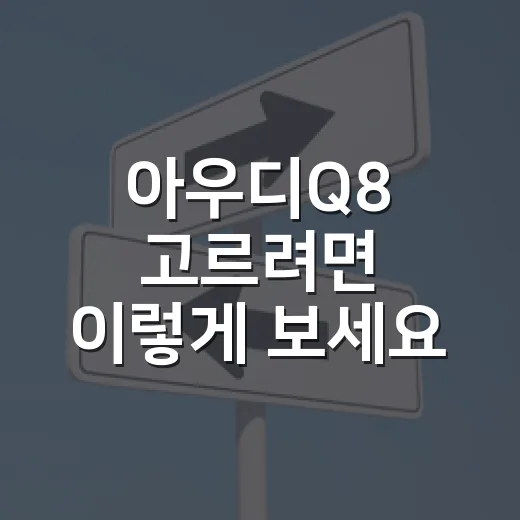 아우디Q8 고르려면 이렇게 보세요: 트림·유지비·실사용 체크 방법 - 요약