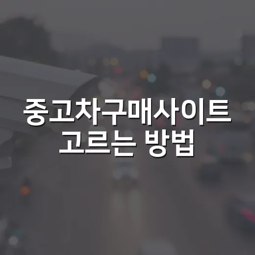 중고차구매사이트 고르는 방법, 초보자가 덜 후회하려면 이렇게 비교하세요 - 요약