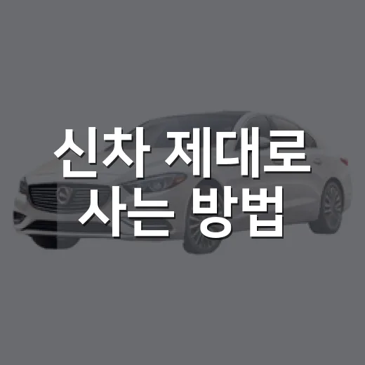 신차 제대로 사는 방법, 계약 전부터 출고 후까지 초보자가 놓치기 쉬운 것들 - 요약