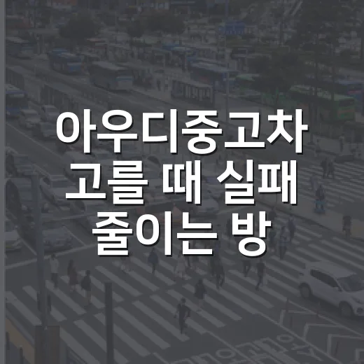 아우디중고차 고를 때 실패 줄이는 방법, 초보자도 놓치면 안 되는 체크 포인트 - 요약