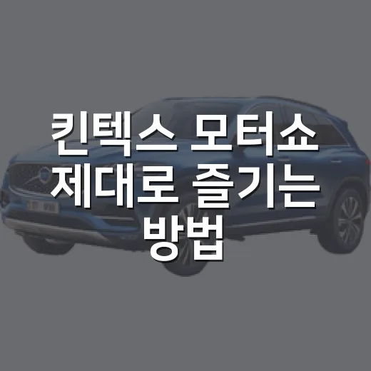 킨텍스 모터쇼 제대로 즐기는 방법, 주차부터 관람 동선까지 이렇게 준비하세요 - 요약
