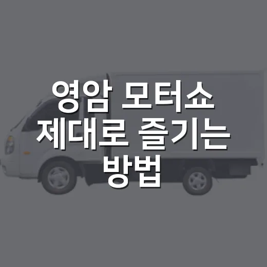 영암 모터쇼 제대로 즐기는 방법, 처음 가는 사람을 위한 관람 동선과 준비물 - 요약