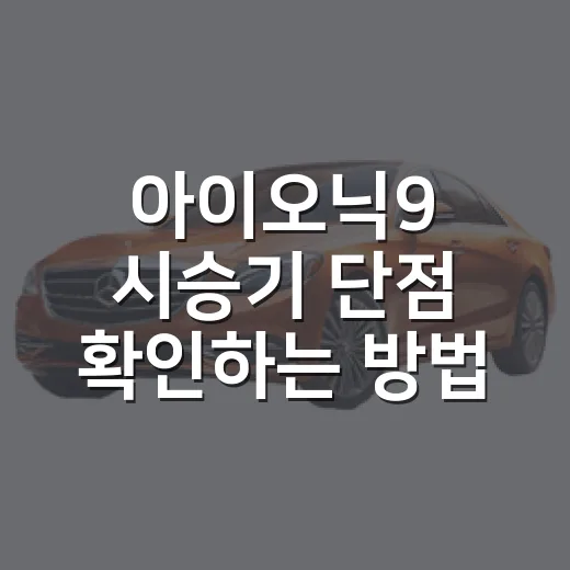 아이오닉9 시승기 단점 확인하는 방법, 계약 전 이렇게 보면 후회가 줄어듭니다 - 요약
