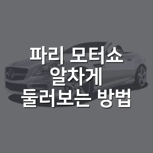 파리 모터쇼 알차게 둘러보는 방법 - 요약