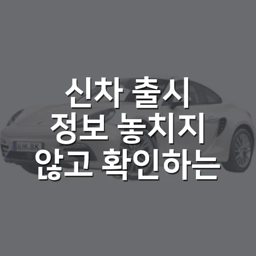 신차 출시 정보 놓치지 않고 확인하는 방법 - 요약