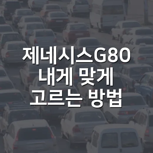 제네시스G80 내게 맞게 고르는 방법 - 요약