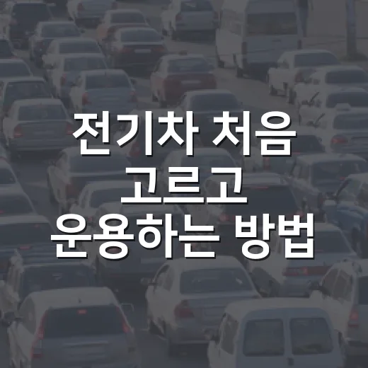 전기차 처음 고르고 운용하는 방법 - 요약