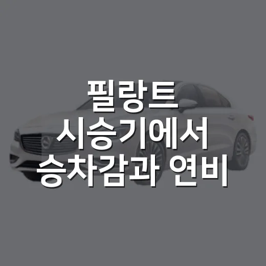 필랑트 시승기에서 승차감과 연비 판단하는 방법 - 요약