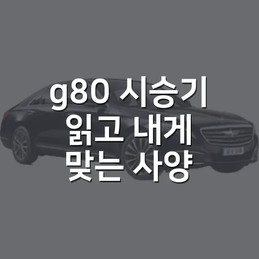 g80 시승기 읽고 내게 맞는 사양 고르는 방법 - 요약