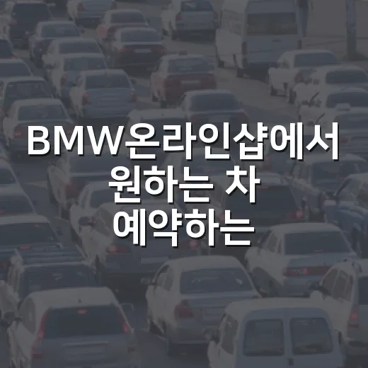 BMW온라인샵에서 원하는 차 예약하는 방법 - 요약