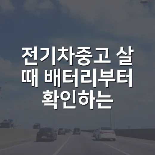 전기차중고 살 때 배터리부터 확인하는 방법 - 요약