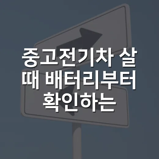 중고전기차 살 때 배터리부터 확인하는 방법 - 요약