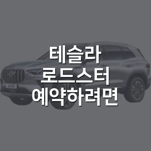 테슬라 로드스터 예약하려면 확인할 것들 - 요약