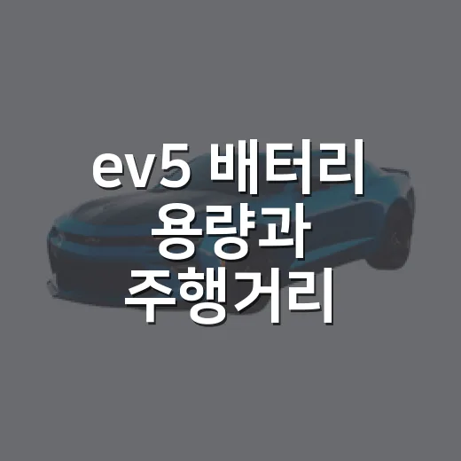ev5 배터리 용량과 주행거리 고르는 방법 - 요약
