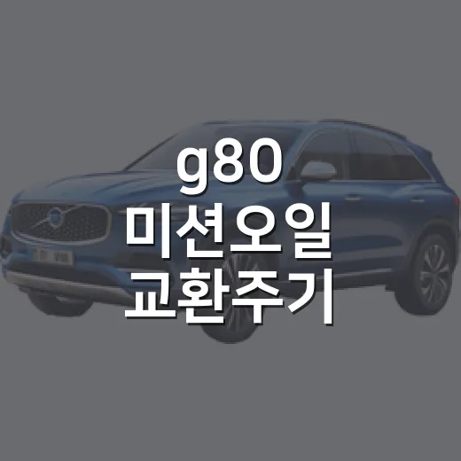 g80 미션오일 교환주기 확인하고 교체하는 방법 - 요약