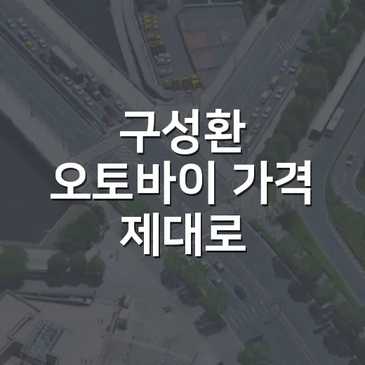 구성환 오토바이 가격 제대로 확인하는 방법 - 요약