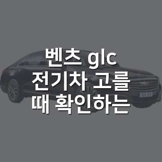 벤츠 glc 전기차 고를 때 확인하는 방법 - 요약