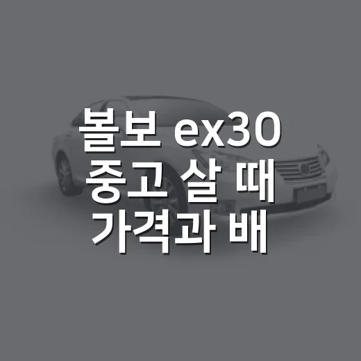 볼보 ex30 중고 살 때 가격과 배터리 확인하는 방법 - 요약