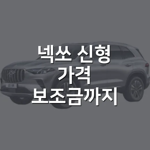 넥쏘 신형 가격 보조금까지 계산하는 방법 - 요약