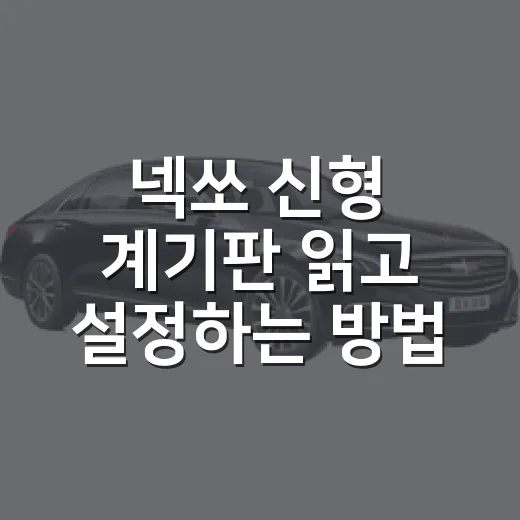 넥쏘 신형 계기판 읽고 설정하는 방법 - 요약