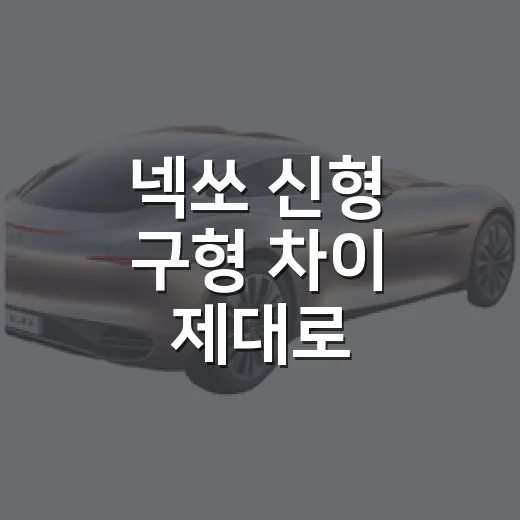 넥쏘 신형 구형 차이 제대로 비교하는 방법 - 요약