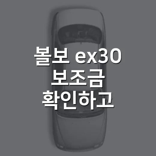 볼보 ex30 보조금 확인하고 실구매가 계산하는 방법 - 요약