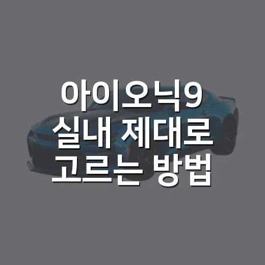 아이오닉9 실내 제대로 고르는 방법 - 요약