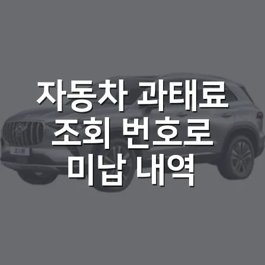 자동차 과태료 조회 번호로 미납 내역 확인하는 방법 - 요약