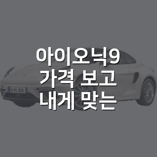 아이오닉9 가격 보고 내게 맞는 트림 고르는 방법 - 요약