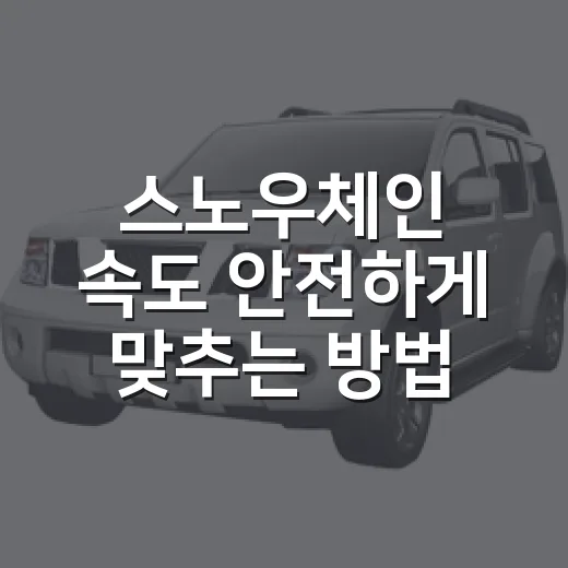 스노우체인 속도 안전하게 맞추는 방법 - 요약