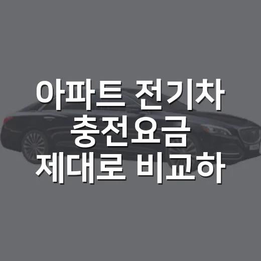 아파트 전기차 충전요금 제대로 비교하는 방법 - 요약