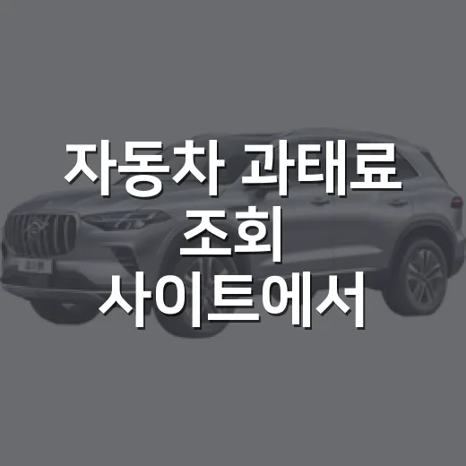 자동차 과태료 조회 사이트에서 확인하는 방법 - 요약