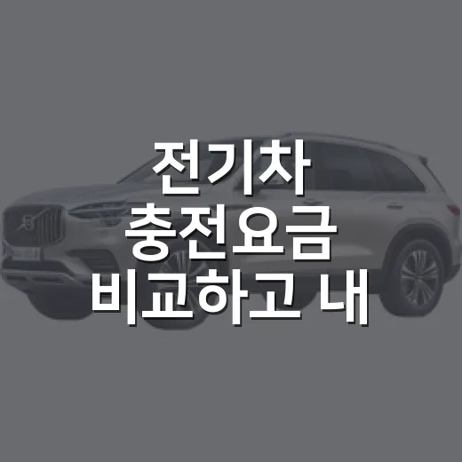 전기차 충전요금 비교하고 내 차에 맞게 아끼는 방법 - 요약