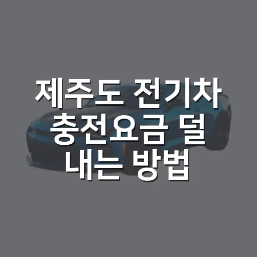 제주도 전기차 충전요금 덜 내는 방법 - 요약