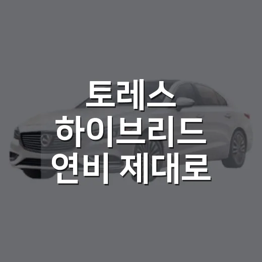 토레스 하이브리드 연비 제대로 비교하는 방법 - 요약