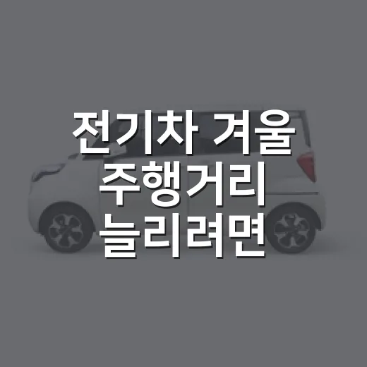 전기차 겨울 주행거리 늘리려면 이렇게 운전하세요 - 요약