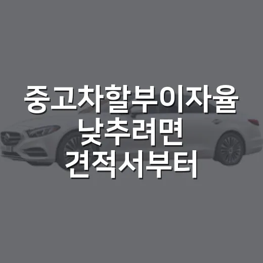 중고차할부이자율 낮추려면 견적서부터 이렇게 비교하세요 - 요약