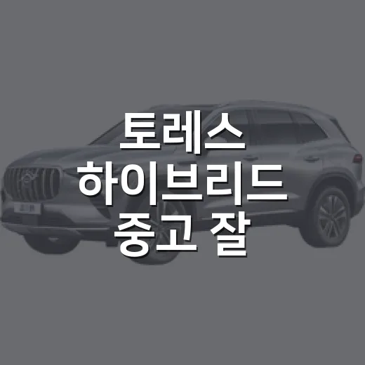 토레스 하이브리드 중고 잘 고르는 방법 - 요약