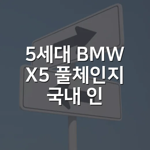 5세대 BMW X5 풀체인지 국내 인증 완료 후 고르는 법 - 요약
