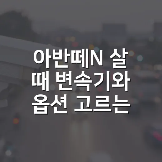 아반떼N 살 때 변속기와 옵션 고르는 방법 - 요약