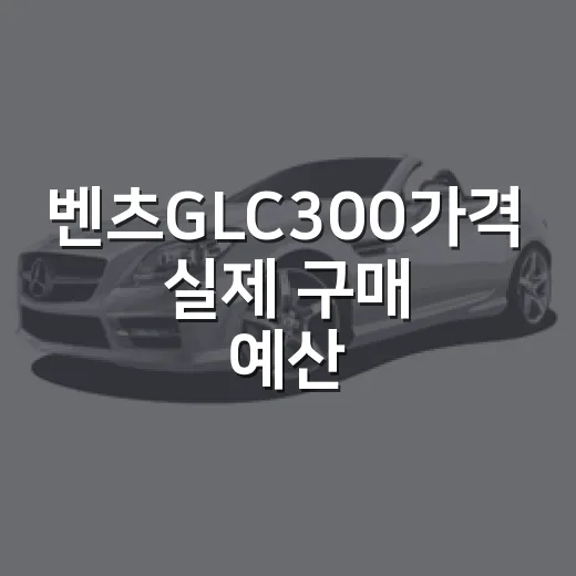 벤츠GLC300가격 실제 구매 예산 계산하는 방법 - 요약