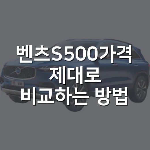벤츠S500가격 제대로 비교하는 방법 - 요약