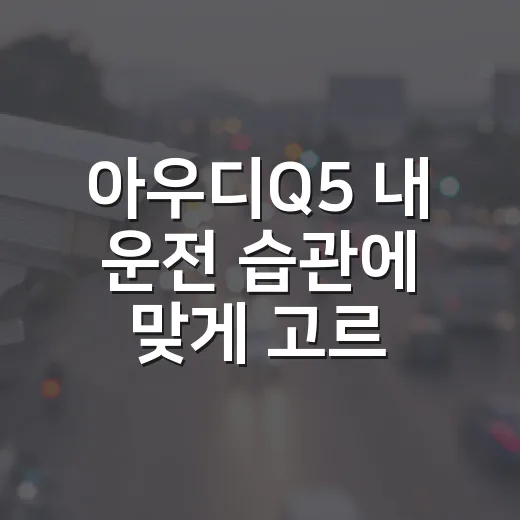 아우디Q5 내 운전 습관에 맞게 고르는 방법 - 요약