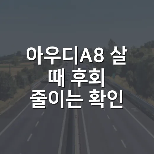 아우디A8 살 때 후회 줄이는 확인 방법 - 요약