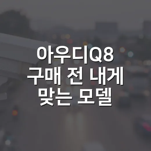 아우디Q8 구매 전 내게 맞는 모델 고르는 방법 - 요약