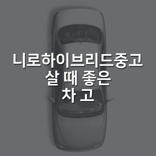 니로하이브리드중고 살 때 좋은 차 고르는 방법 - 요약